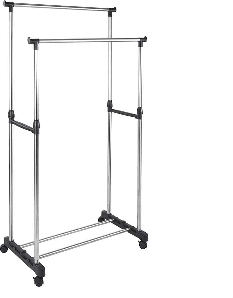 Cuier mobil cu două rânduri, argintiu, TEMIS