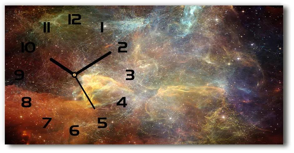 Ceas de perete orizontal din sticlă Cosmos