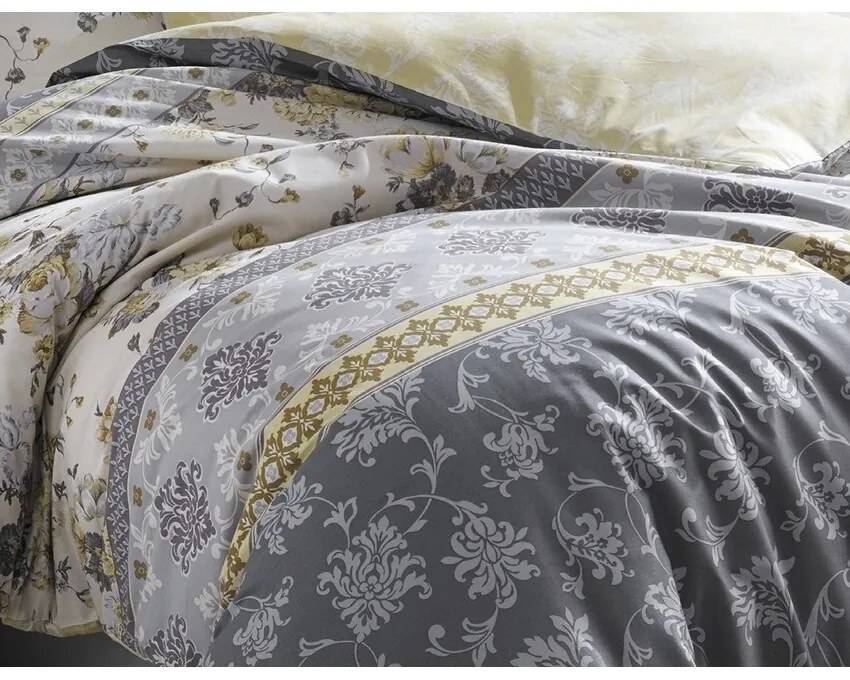 BedTex Lenjerie de pat din bumbac Vera gri, 220 x 200 cm, 2 bucăți 70 x 90 cm