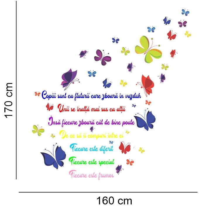 Sticker perete Copiii sunt ca fluturii 2