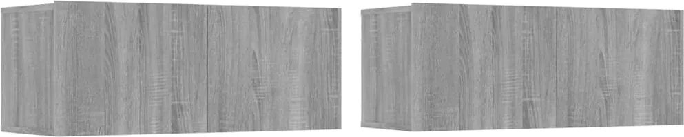 vidaXL Comode TV, 2 buc., gri sonoma, 80x30x30 cm, lemn prelucrat