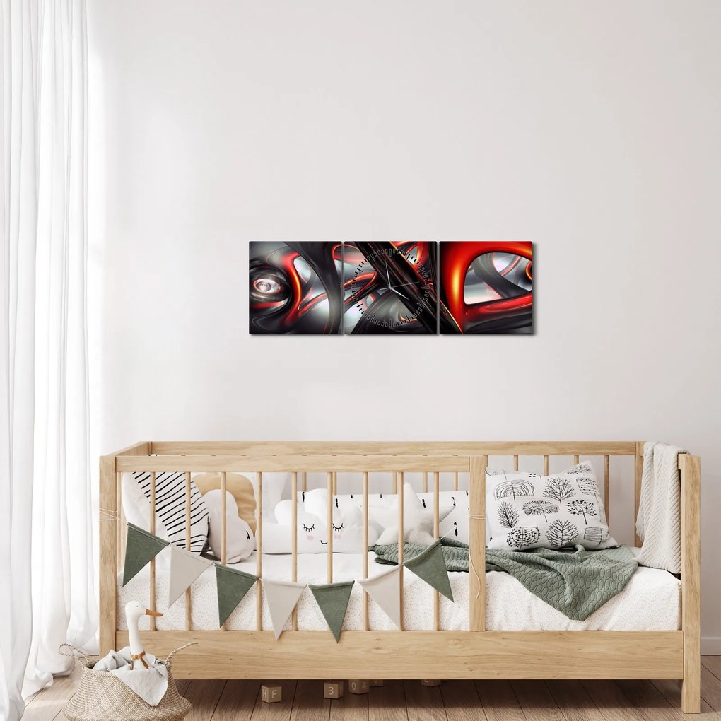 Tablou abstracție (cu ceas) (90x30 cm)