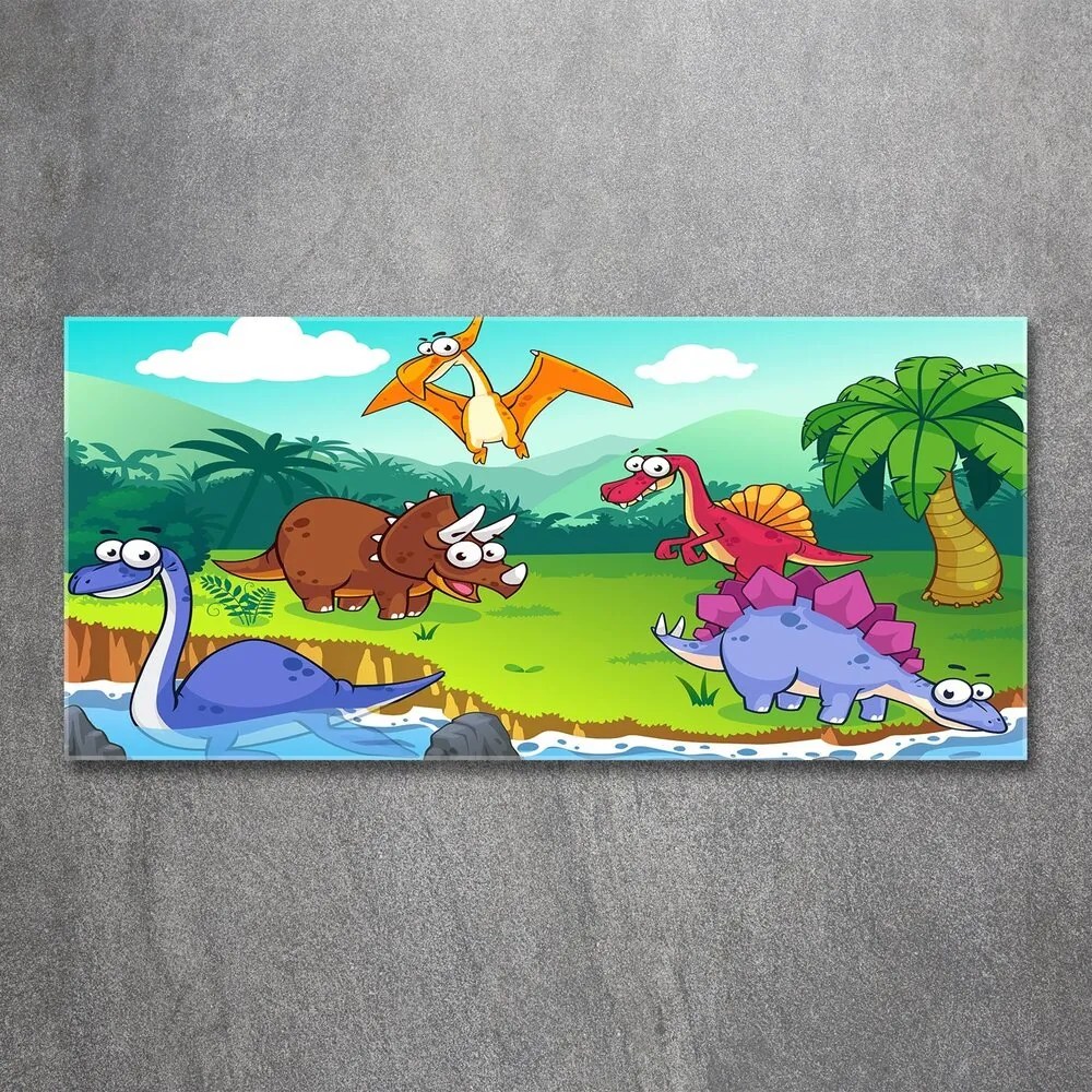 Tablou sticlă acrilică Dinozauri