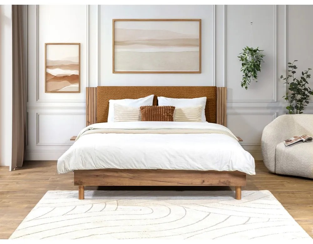 Pat matrimonial cu somieră 160x200 cm Lior – Bobochic Paris