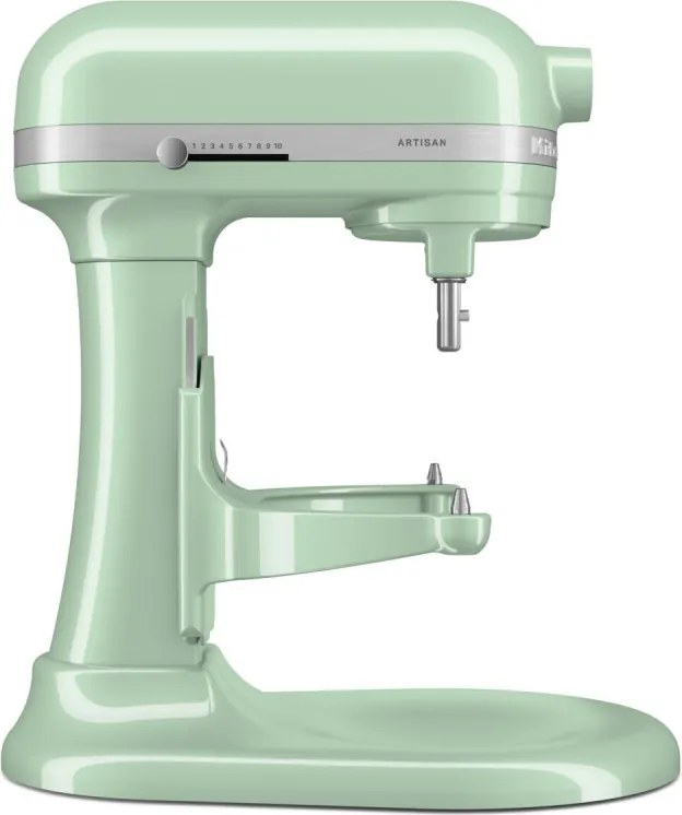 Mixer planetar KitchenAid Artisan 5KSM60SPXEPT Pistachio, 375 W, 5,6 l, 11 viteze, 67 de puncte de contact, Ridicare automata a bolului, Viteza speciala pentru incorporare, Verde deschis