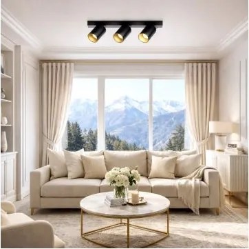 Lampă spot FILO 3xGU10/30W/230V negru/auriu