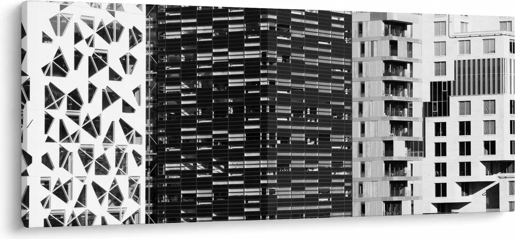 Tablou cu arhitectura alb neagră (120x50 cm)