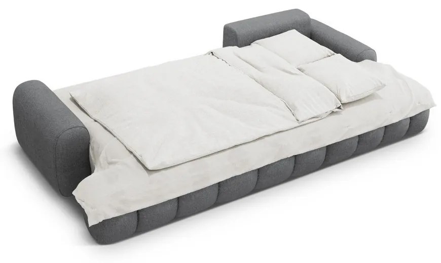 Colțar gri extensibil/cu spațiu de depozitare (cu colț pe partea dreaptă/cu șezlong) Linz – Cosmopolitan Design