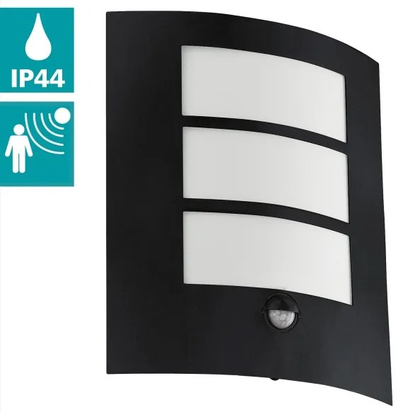 Aplică de exterior cu senzor CITY 1xE27/40W/230V IP44 Eglo 99568