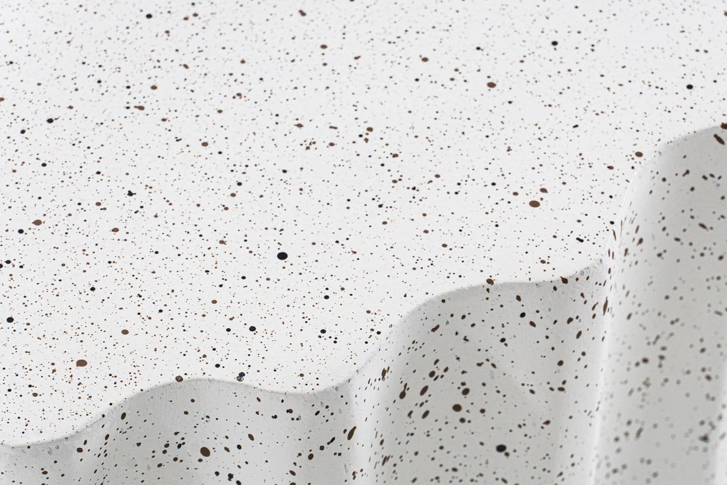 Măsuță de cafea rotundă Tiaris 41 cm - terrazzo alb
