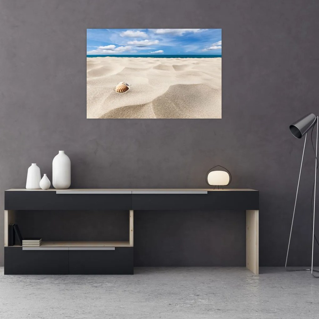 Tablou - Scoici pe plajă (90x60 cm)
