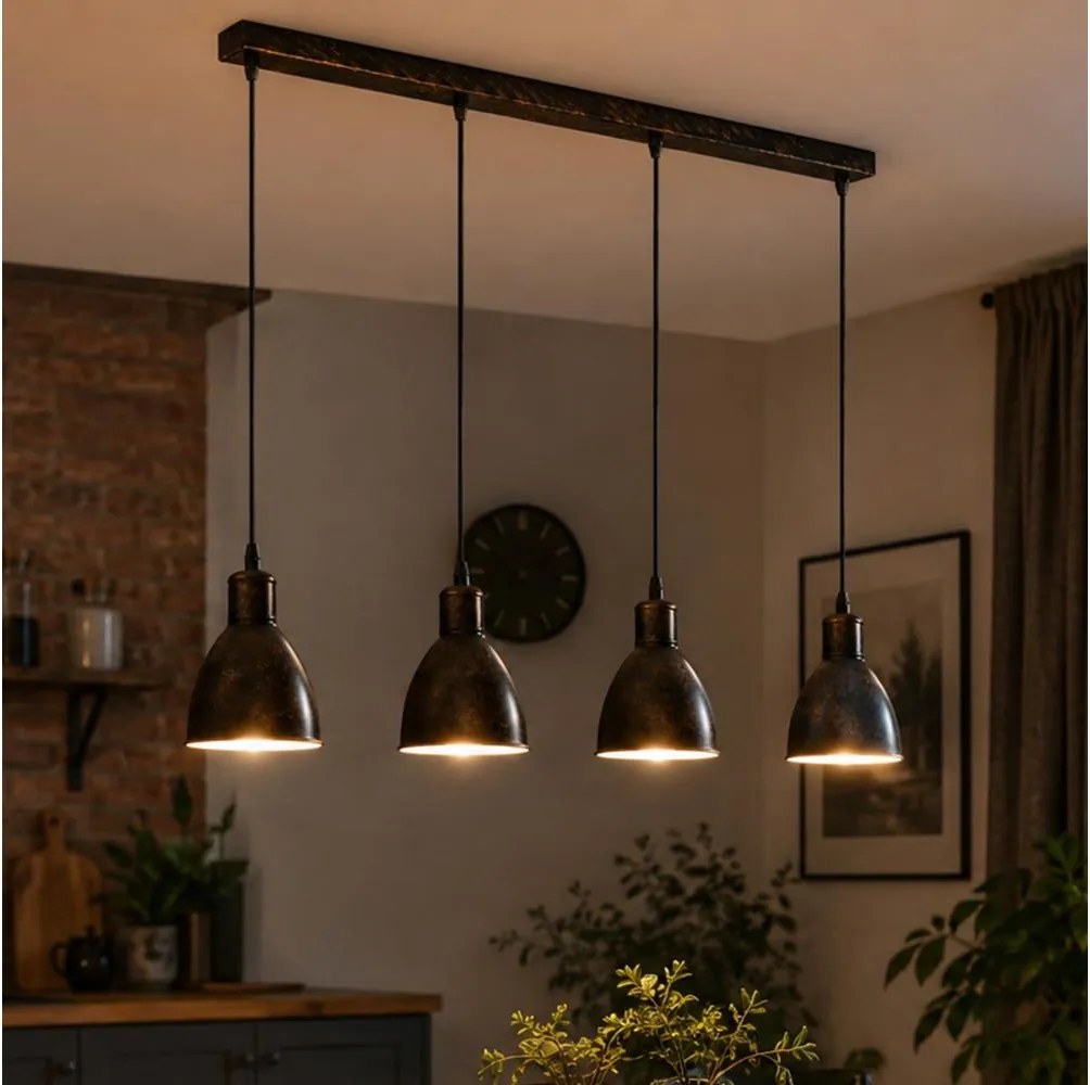 Brilagi - Lustru LED suspendat pe cablu RIDDY 4xE27/60W/230V cupru/patinat