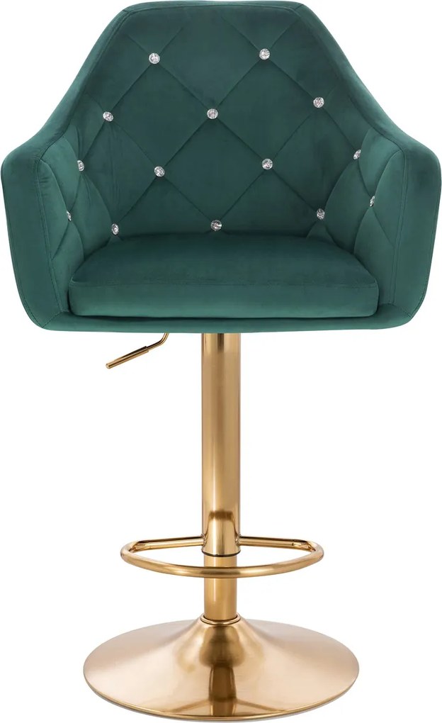 HR830CW Scaun Catifea Verde cu Bază Aurie