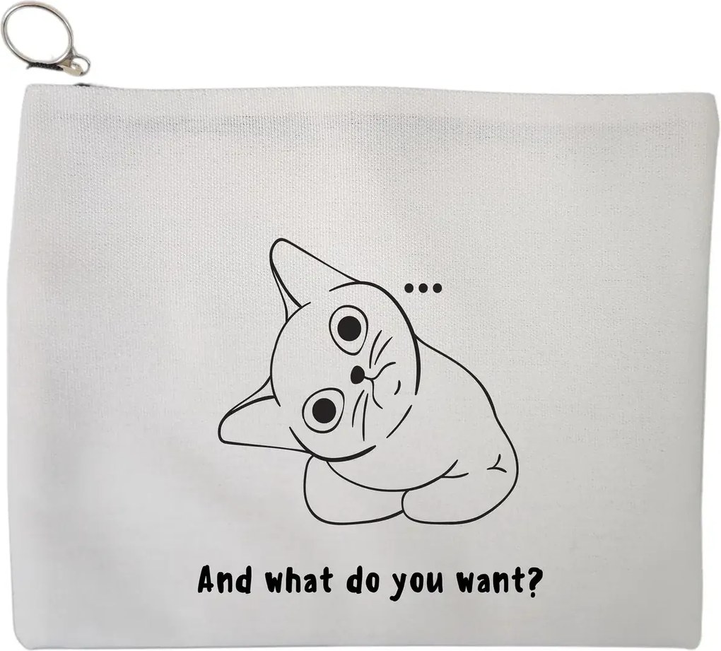 Portfard Cosmetice tip Plic, model And what do you want?, 23x18 cm, Alb, BEKZ®