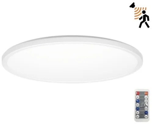 Plafonieră LED cu senzor pentru baie NIVERA LED/18W/230V IP54 d. 30 cm alb + telecomandă