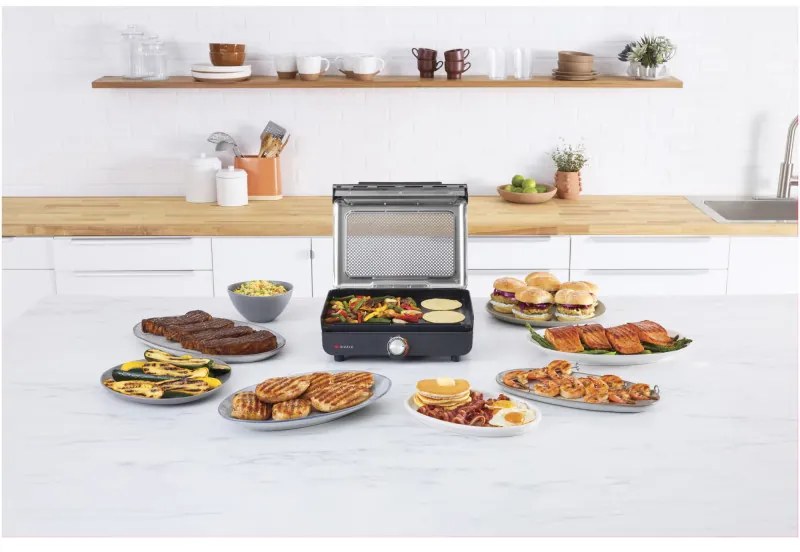 Gratar electric Ninja GR101EU, 1450W, 28x37 cm, Incalzire rapida, 60-260°C, 2 placi, Negru