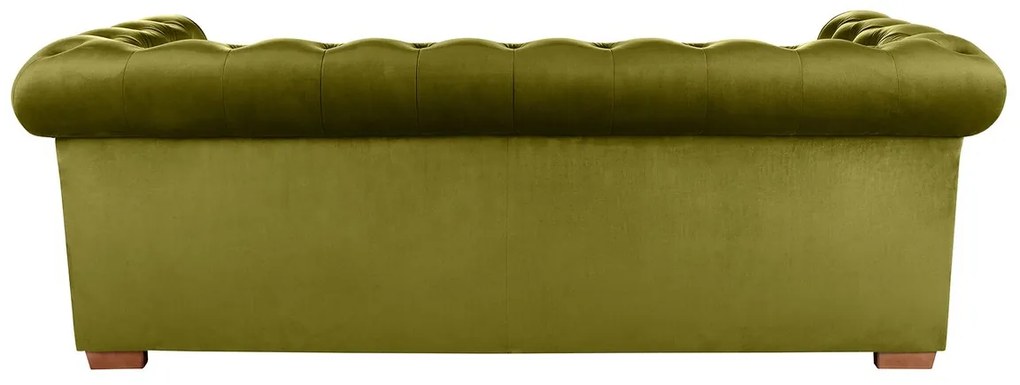 Canapea extensibila Oxford Chesterfield, 88x216x75 cm, 3 locuri, Olive