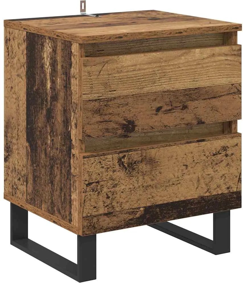 vidaXL Dulap de noapte Lemn vechi 40 x 35 x 50 cm Lemn compozit