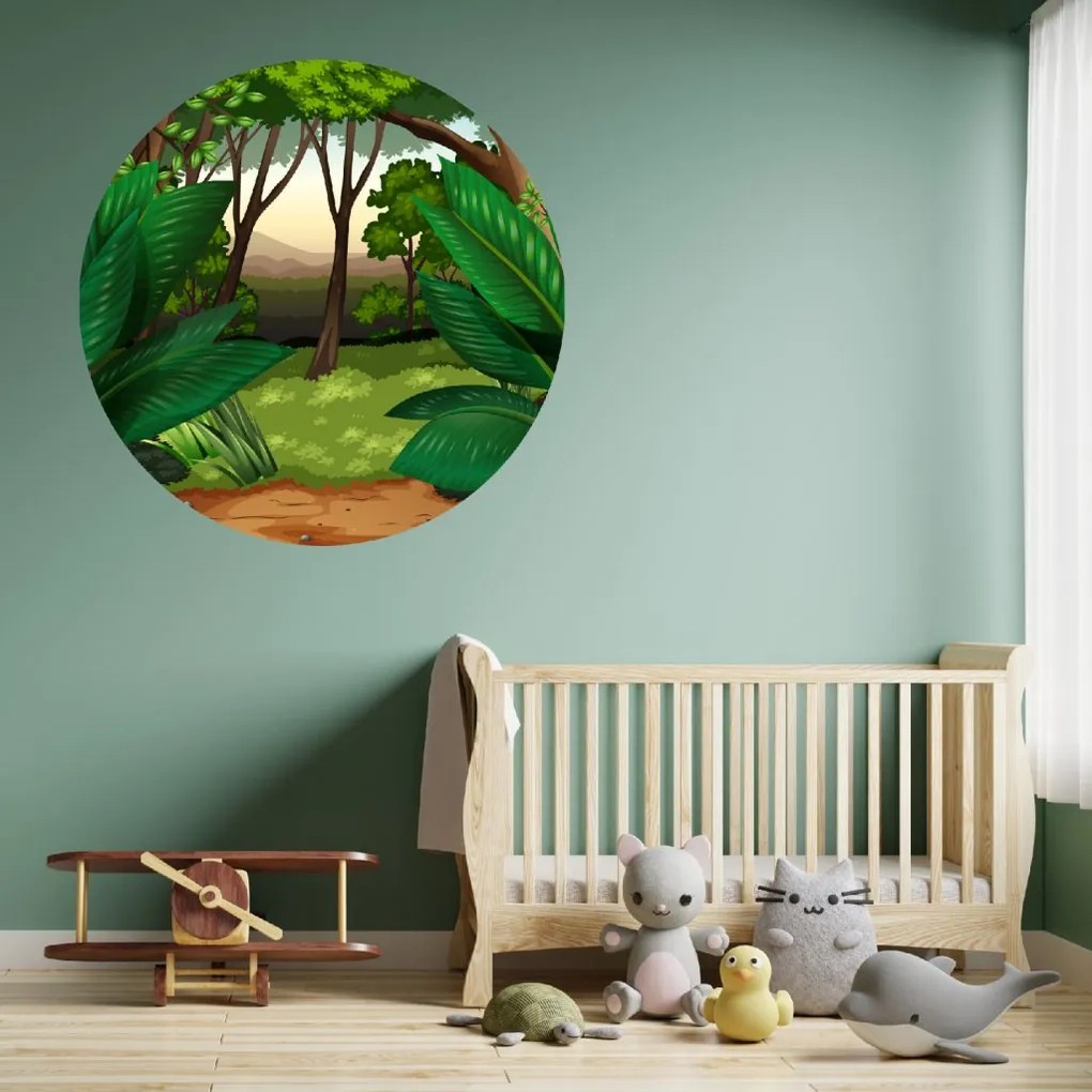 PIPPER. Autocolant circular de perete „Jungla” mărimea: 60cm