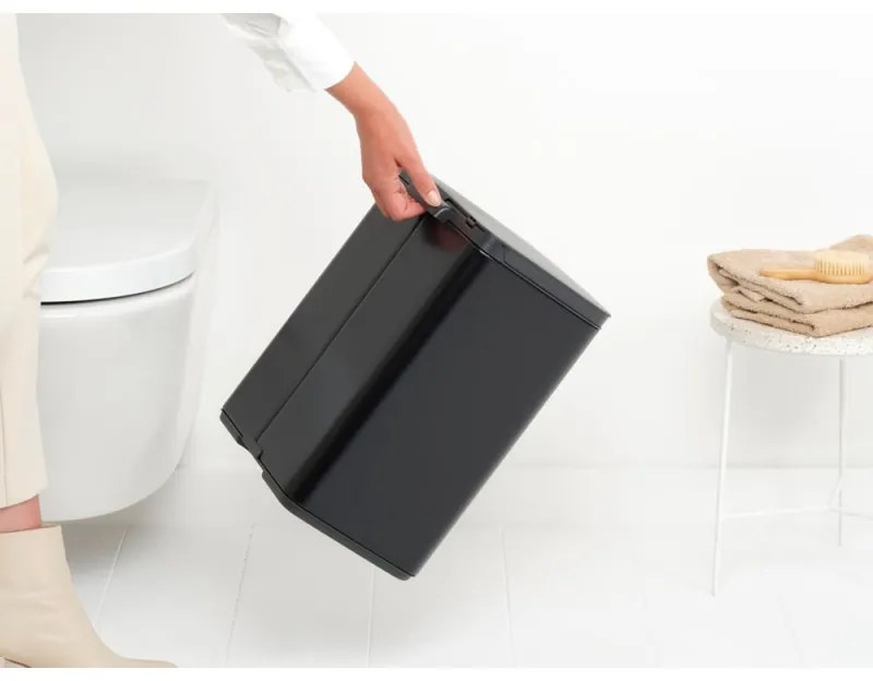 Cos de rufe Brabantia Bo Small 1006635, 12 L, Deschidere silentioasa si lina, Baza antiderapanta, Negru
