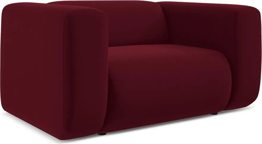 Fotoliu burgundy cu tapițerie din catifea Ekahi – Makamii