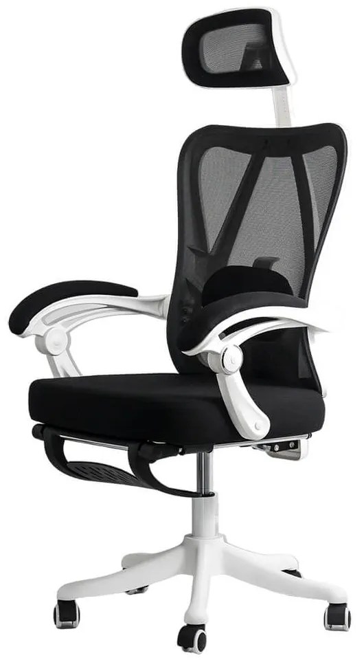 Scaun ergonomic OFF 428 negru, multiblock și suport picioare