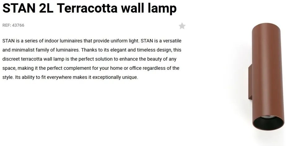 Aplica perete ambientala design modern STAN 2L terracotta