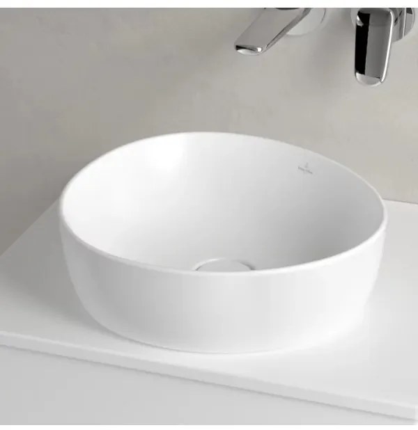 Lavoar pe blat, Villeroy&amp;Boch Antao, material TitanCeram, 40cm, Stone White Ceramic Plus, 4A7240RW