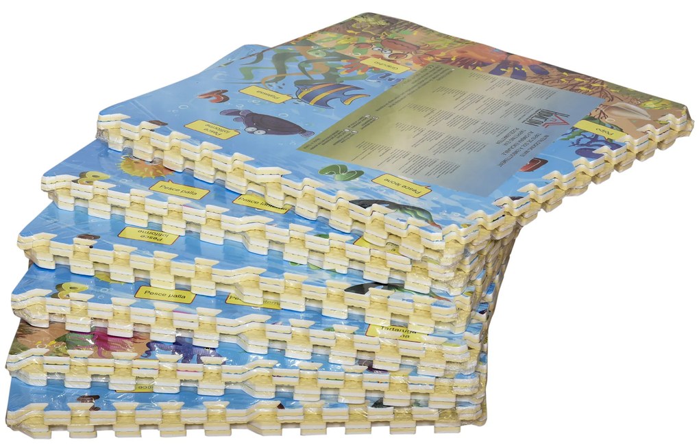 HOMCOM Covoras Puzzle 24 Piese Impermeabil Antiderapant din EVA | Aosom Ro