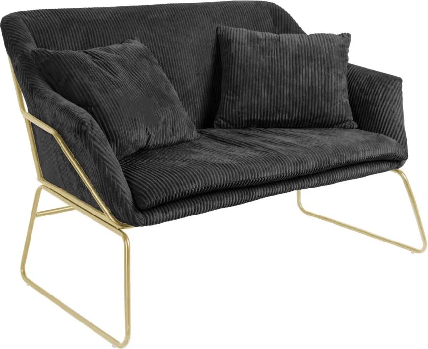 Canapea cu 2 locuri Leitmotiv Glam, negru