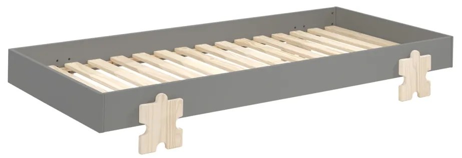 Set MODULO format din 2 Pat copii MODULO (90 x 200 cm) cu picioare Pat copii în formă de piesă de puzzle.