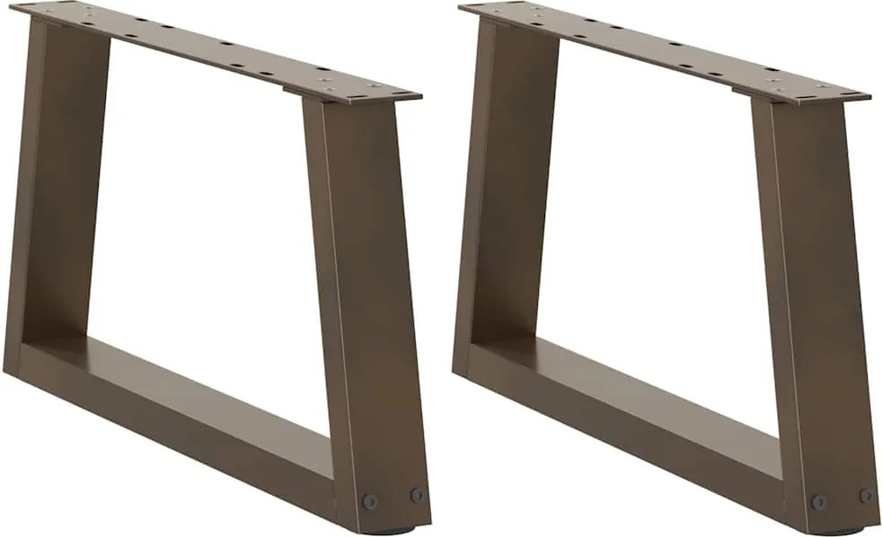 vidaXL Picioare pentru măsuță de cafea în formă de V, 2 buc., oțel natural, 50x(30-31,3) cm