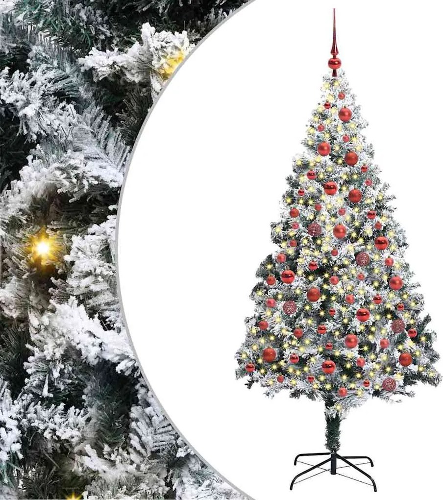 vidaXL Brad de Crăciun artificial Alb 180 cm PVC și Oțel și Plastic