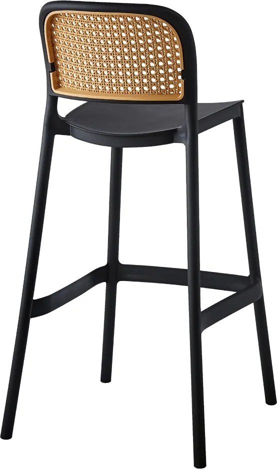 Scaun de bar, stivuibil, negru/bej, RAVID NEW TYP 3