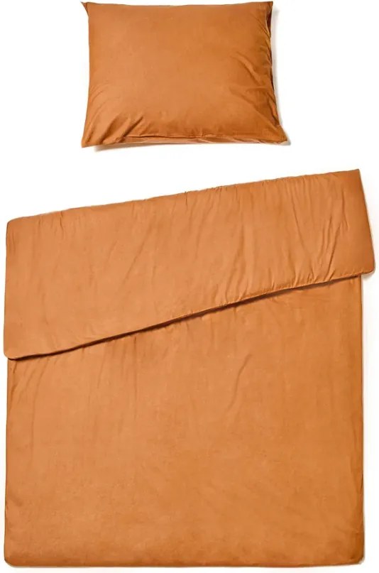 Lenjerie de pat din bumbac CALMORA teracota Dimensiune lenjerie de pat: 2 buc 70 x 90 cm | 200 x 220 cm