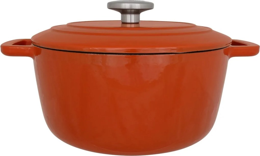 Oală fontă emailată cu capac 24 cm 4,6 L Ruginiu Fontestic Cosy &amp; Trendy 2942324