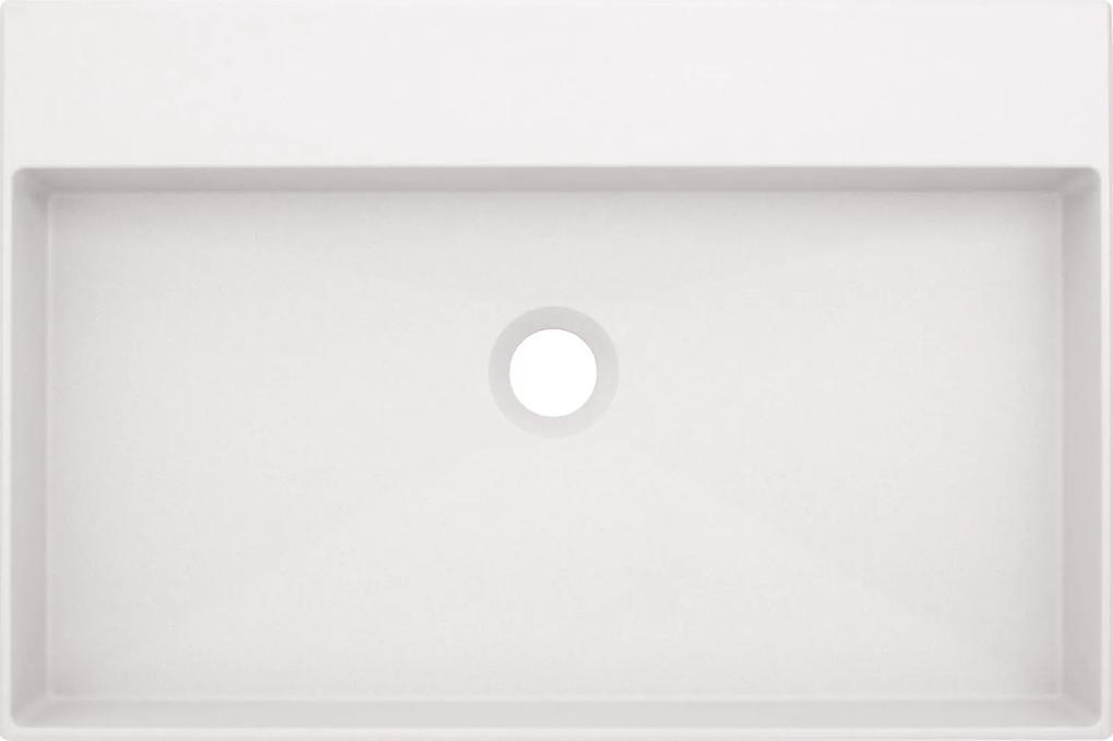 Lavoar pe blat alb mat din compozit 60 cm, dreptunghiular, Deante Correo Alb mat