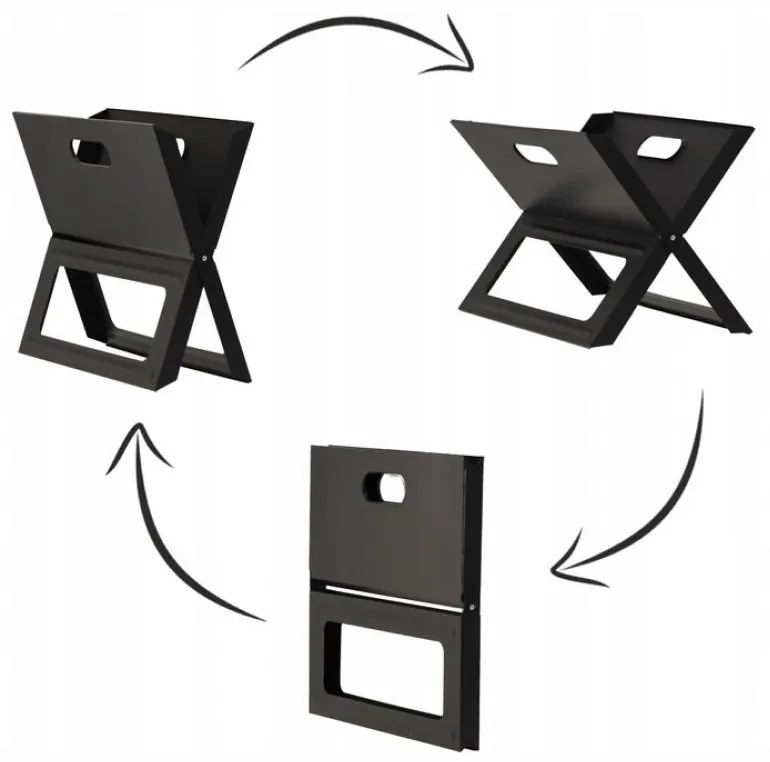 Grătar turistic pliabil mic 44 x 28,5 x 36 cm