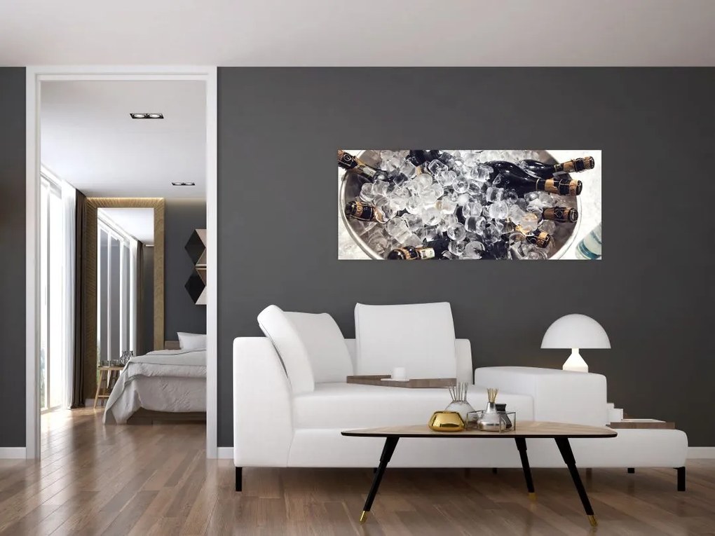 Tablou -șampanie la gheață (120x50 cm)