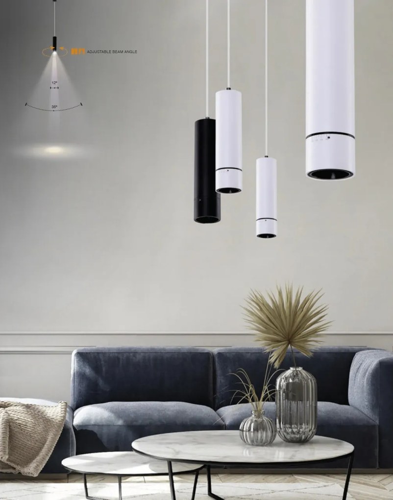 Pendul modern minimalist cu spot LED reglabil GALILEO 1 negru