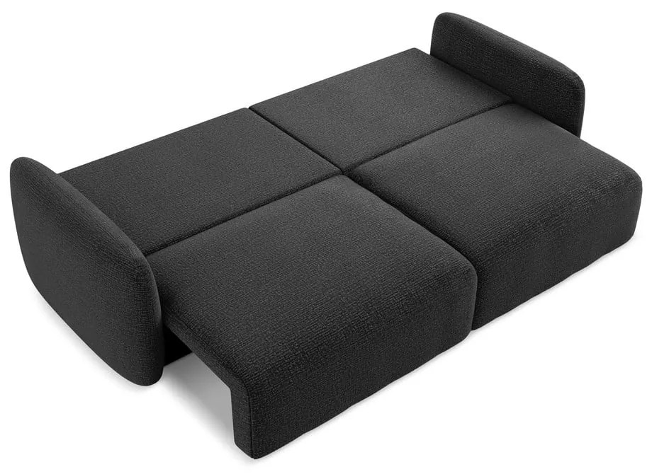 Canapea neagră extensibilă/cu spațiu de depozitare 238 cm Kalena – Makamii
