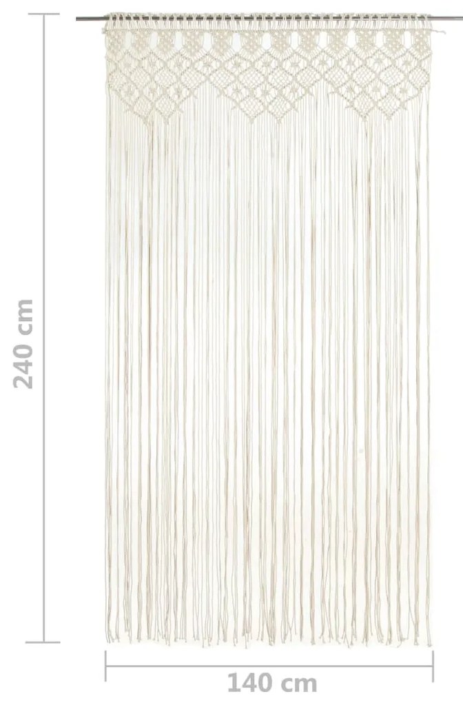 Perdea macrame, 140 x 240 cm, bumbac 1, Crem