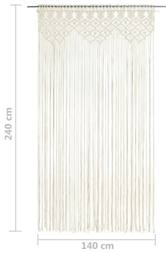Perdea macrame, 140 x 240 cm, bumbac 1, Crem