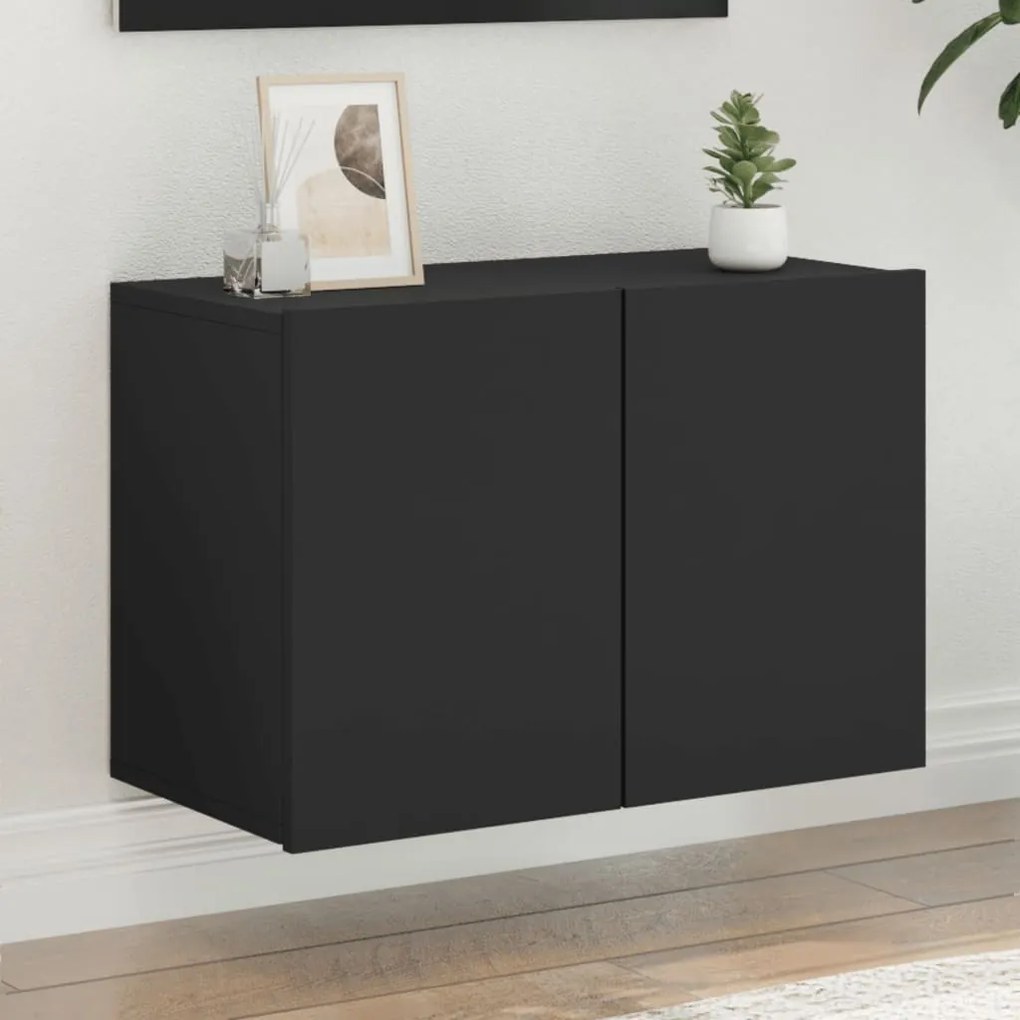 vidaXL Comodă TV de perete, negru, 60x30x41 cm