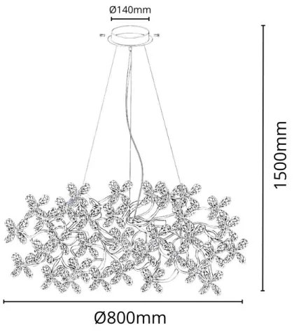 Lustră de cristal pe cablu 16xG9/40W/230V colorat