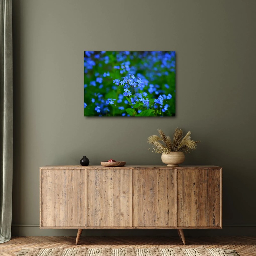 Tablou cu flori albastre (70x50 cm)