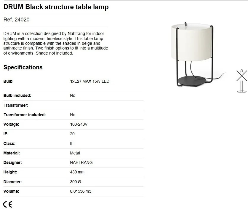 Lampa masa / Veioza moderna design elegant DRUM bej