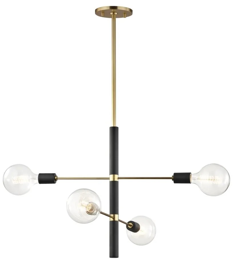 Candelabru design industrial-modern ASTRID cu 4 surse de lumina