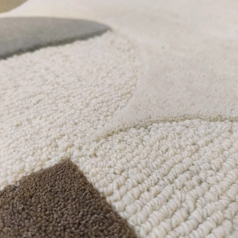 Covor grej țesut manual din lână 160x230 cm Mia Scallop Frame – Flair Rugs