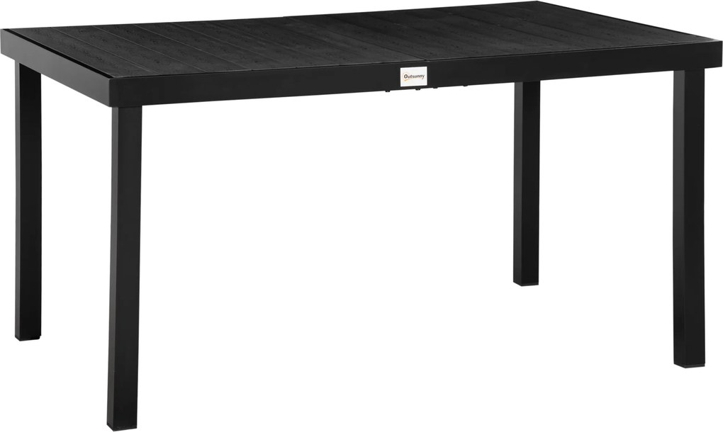 Outsunny Masă de grădină pentru 6 persoane Masă din aluminiu Mobilier de grădină Mobilier lounge ușor de întreținut plastic Negru 140 x 90 x 74 cm | Aosom Romania